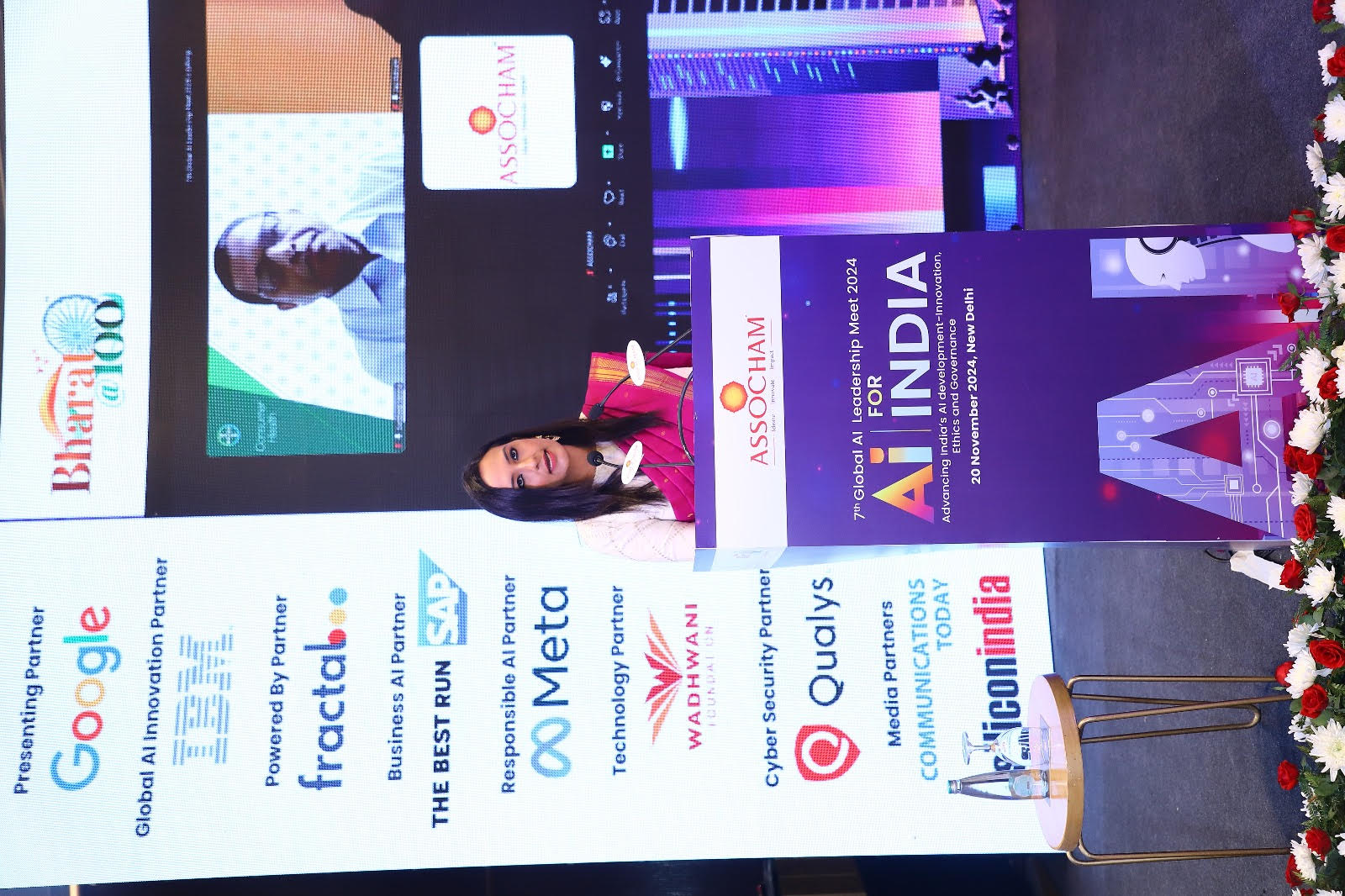 Best Female Emcee in Delhi/Gurgaon India Assocham Conference Corporate Event